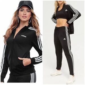 Adidas Essentials Tricot Track Jacket and pants tracksuit set black XL